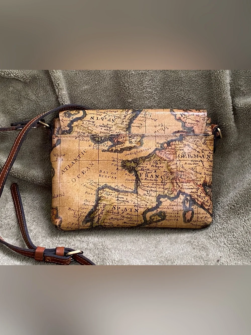 Patricia Mash Euro Map Print Corfu Crossbody Bag & Rosalie Coin Purse